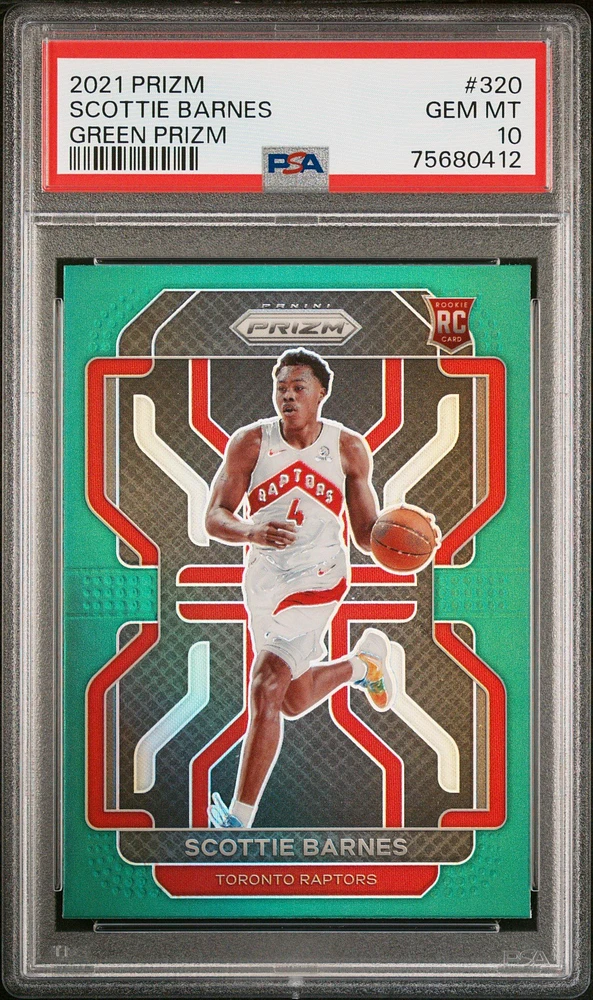 2021 Panini Prizm 320 Scottie Barnes Green Prizm PSA 10