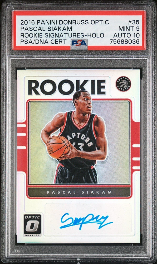 2016 Panini Donruss Optic Rookie Signatures 35 Pascal Siakam Holo PSA 9