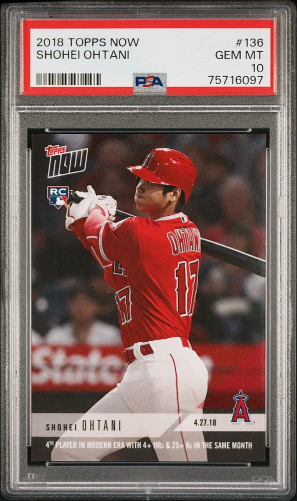 2018 Topps Now 136 Shohei Ohtani PSA 10
