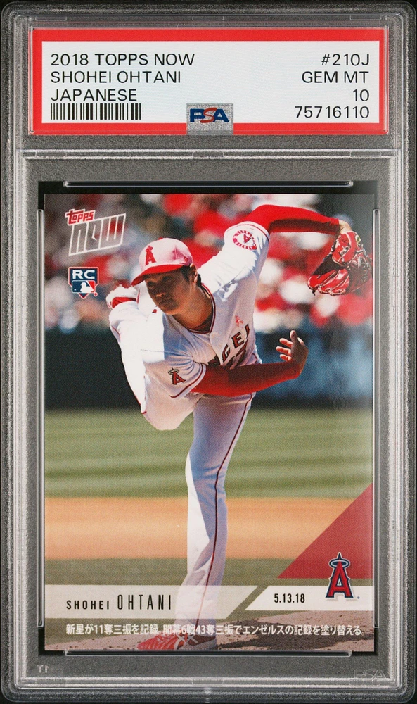 2018 Topps Now 210j Shohei Ohtani Japanese PSA 10
