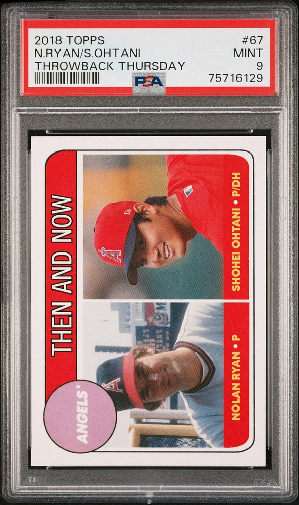 2018 Topps Throwback Thursday 67 Nolan Ryan/shohei Ohtani PSA 9