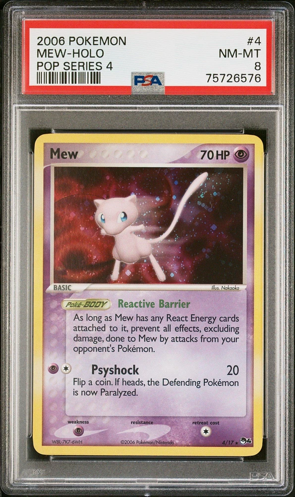2006 Pokemon Pop Series 4 4 Mew-holo PSA 8