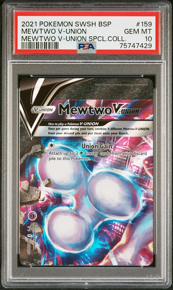 2021 Pokemon Swsh Black Star Promo 159 Mewtwo V-union Mewtwo V-union Special Collection PSA 10