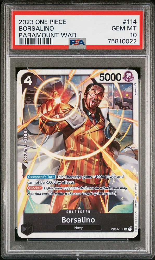 2023 One Piece Paramount War 114 Borsalino PSA 10