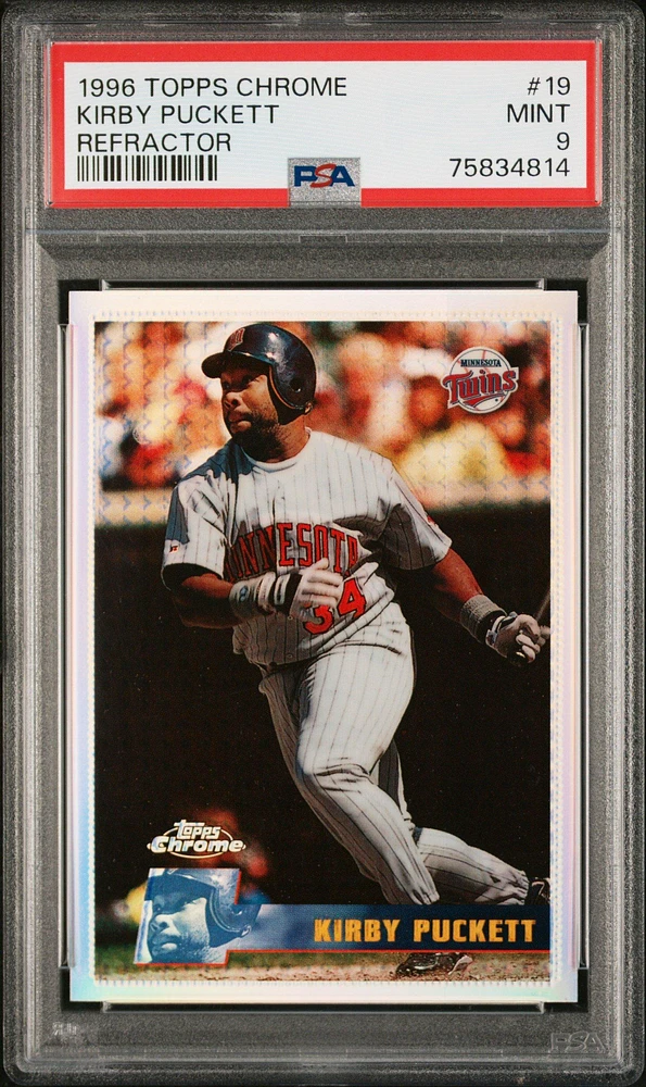 1996 Topps Chrome 19 Kirby Puckett Refractor PSA 9