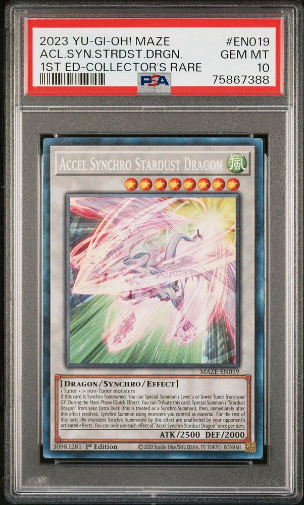 2023 Yu-gi-oh! Maze Of Memories En019 Accel Synchro Stardust Dragon 1st Edition-collector's Rare PSA 10