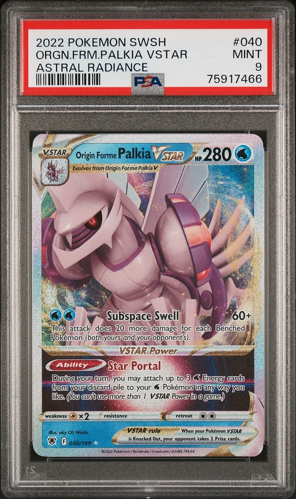 2022 Pokemon Sword & Shield Astral Radiance 040 Origin Forme Palkia Vstar PSA