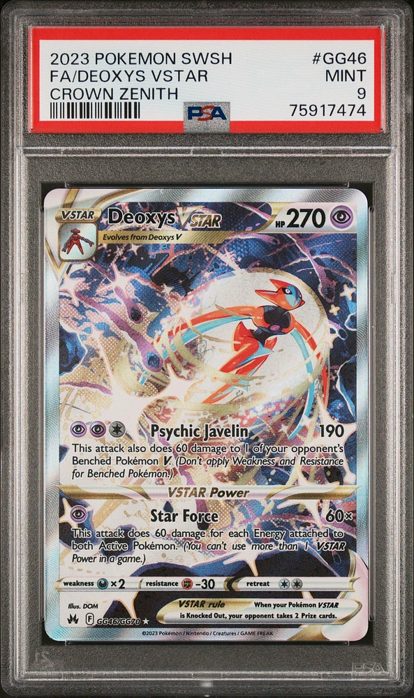 2023 Pokemon Sword And Shield Crown Zenith Gg46 Fa/deoxys Vstar PSA 9
