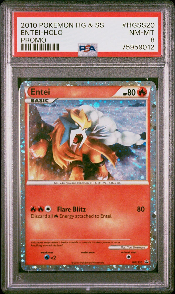 2010 Pokemon Heartgold & Soulsilver Promo Hgss20 Entei-holo PSA 8