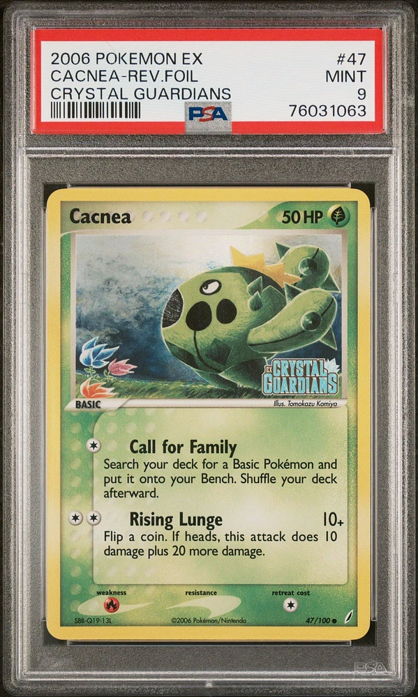 2006 Pokemon Ex Crystal Guardians 47 Cacnea-reverse Foil PSA 9