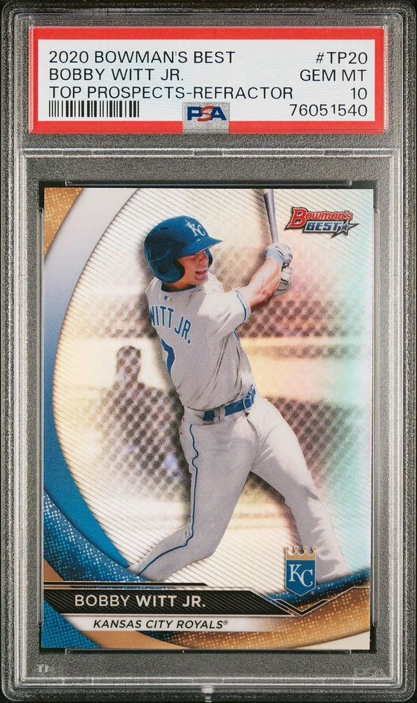 2020 Bowman's Best Top Prospects Tp20 Bobby Witt Jr. Refractor PSA 10