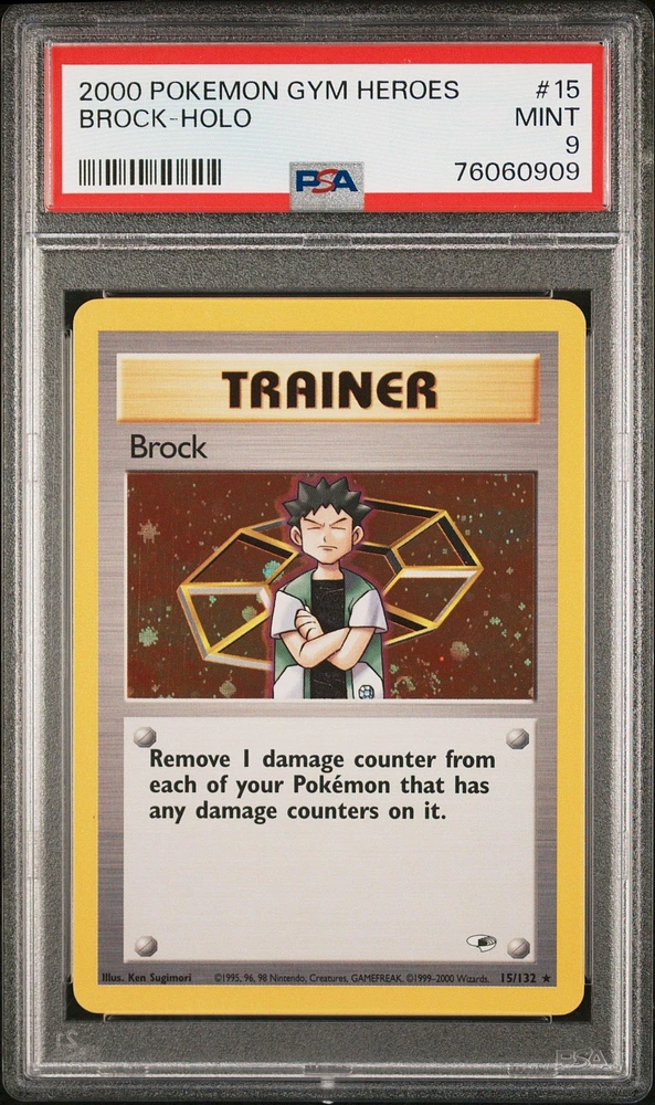 2000 Pokemon Gym Heroes 15 Brock PSA 9