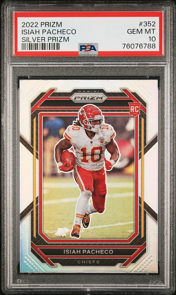 2022 Panini Prizm 352 Isiah Pacheco Silver Prizm PSA 10