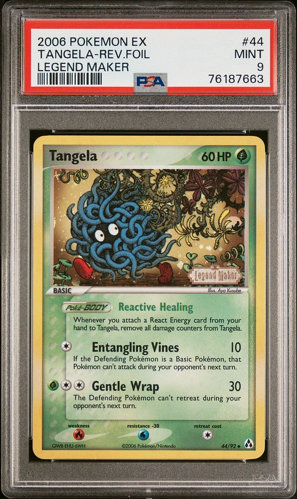2006 Pokemon Ex Legend Maker 44 Tangela-reverse Foil PSA 9