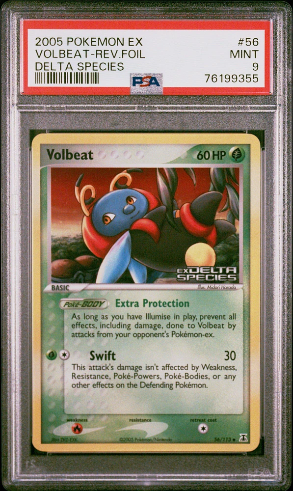 2005 Pokemon Ex Delta Species 56 Volbeat-reverse Foil PSA 9