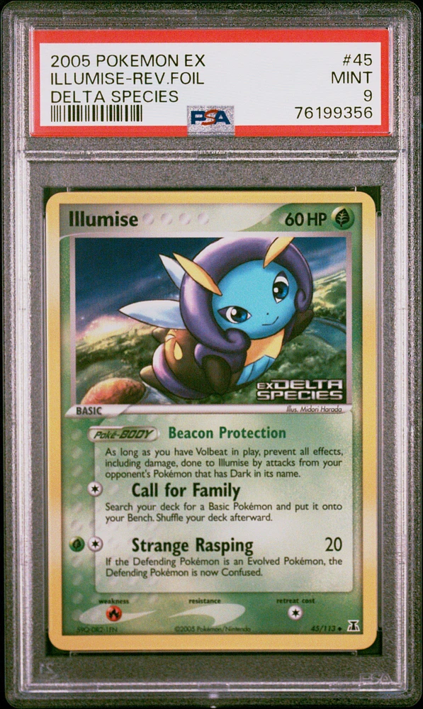 2005 Pokemon Ex Delta Species 45 Illumise-reverse Foil PSA 9