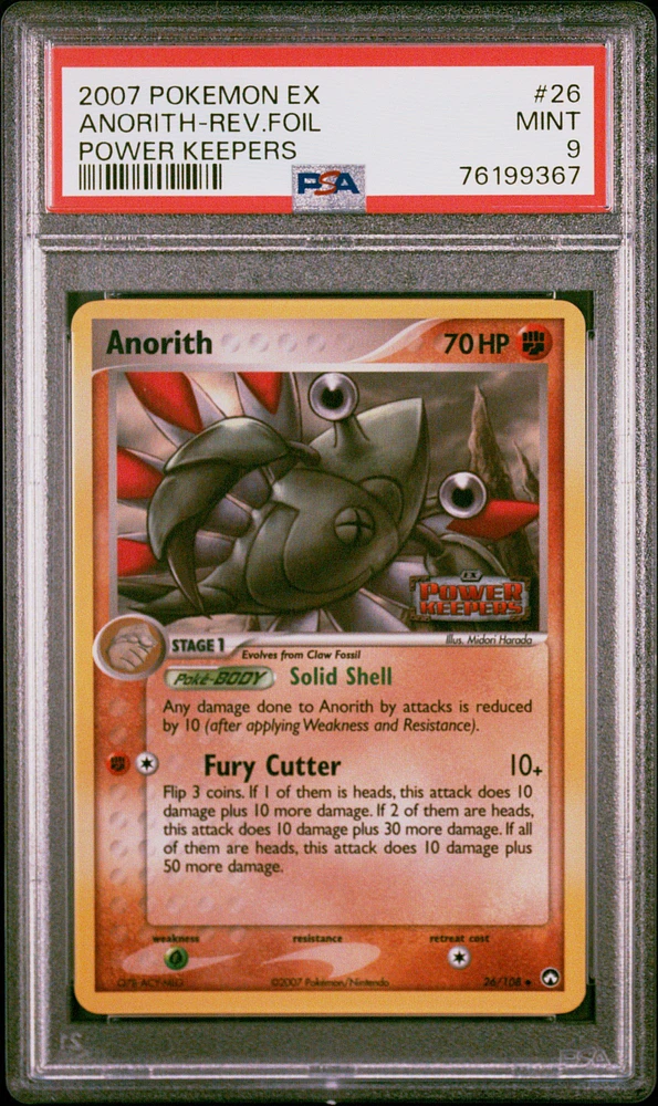 2007 Pokemon Ex Power Keepers 26 Anorith-reverse Foil PSA 9