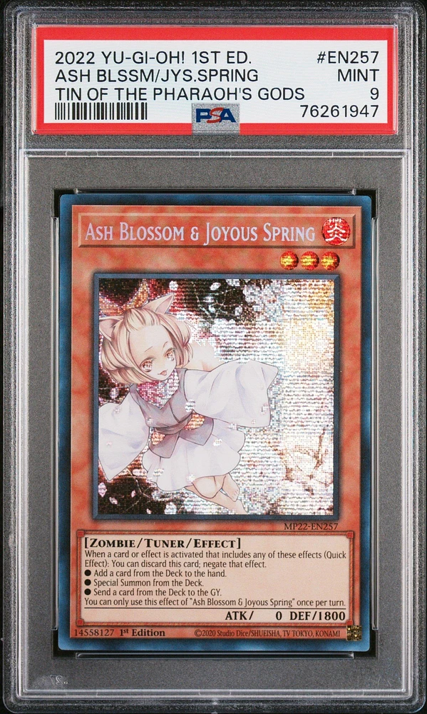 2022 Yu-gi-oh! Tin Of The Pharaoh's Gods En257 Ash Blossom & Joyous Spring 1st Edition PSA 9