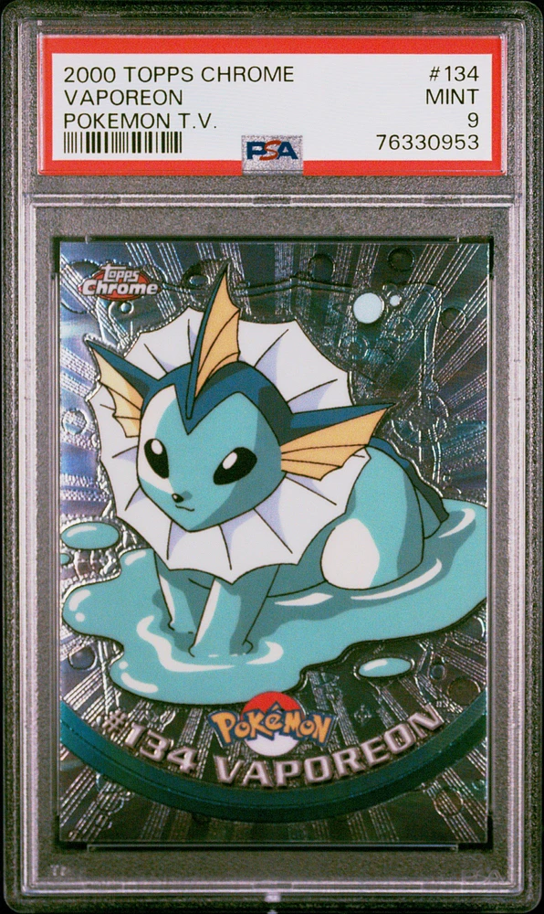 2000 Topps Chrome Pokemon T.v. 134 Vaporeon PSA 9