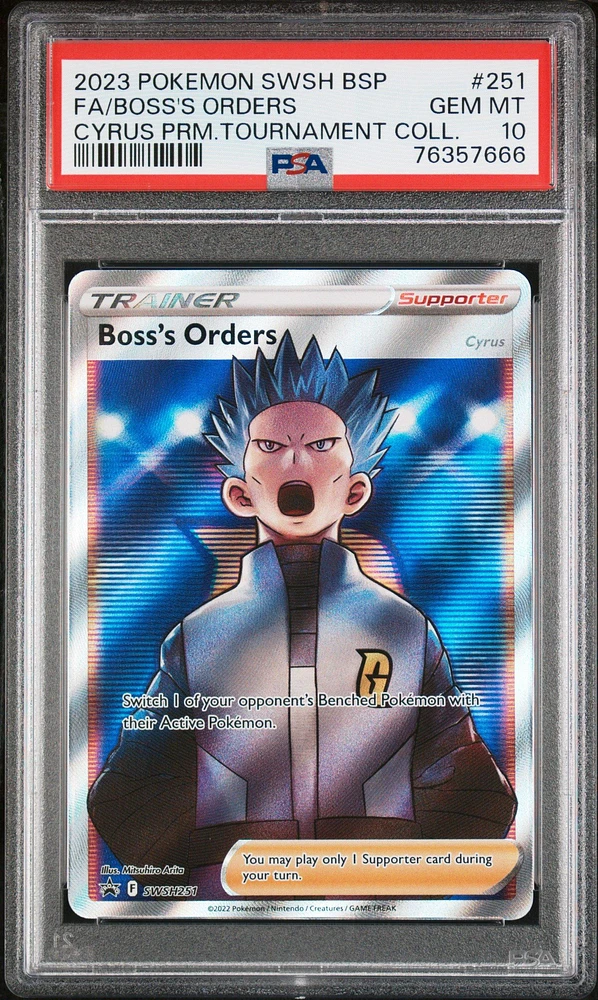 2023 Pokemon Swsh Black Star Promo 251 Fa/boss's Orders PSA 10