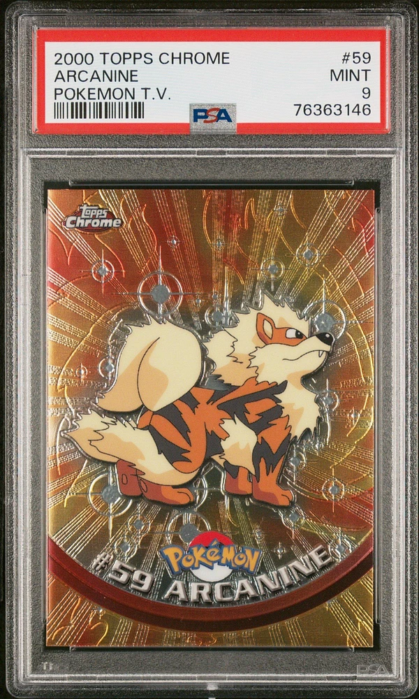2000 Topps Chrome Pokemon T.v. 59 Arcanine PSA