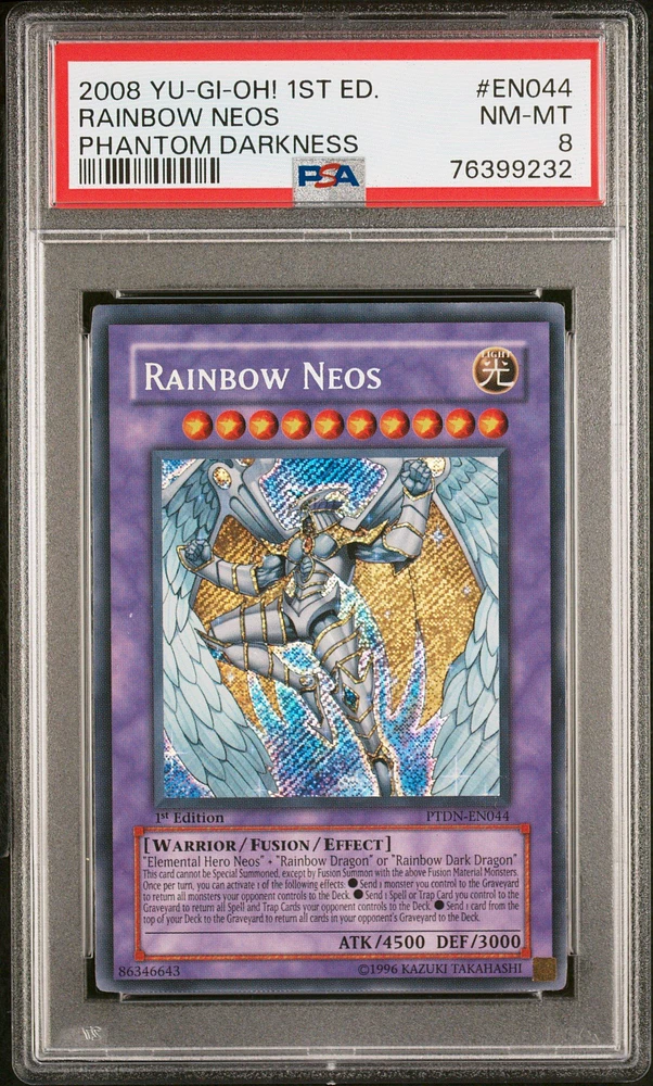 2008 Yu-gi-oh! Ptdn-phantom Darkness En044 Rainbow Neos 1st Edition PSA 8