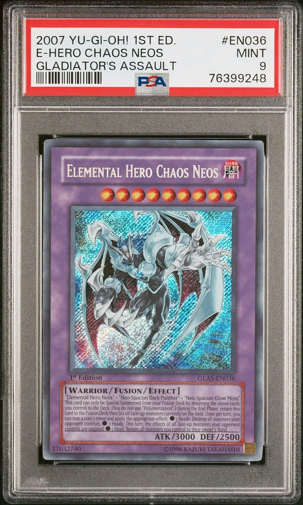 2007 Yu-gi-oh! Glas-gladiator's Assault En036 Elemental Hero Chaos Neos 1st Edition PSA 9