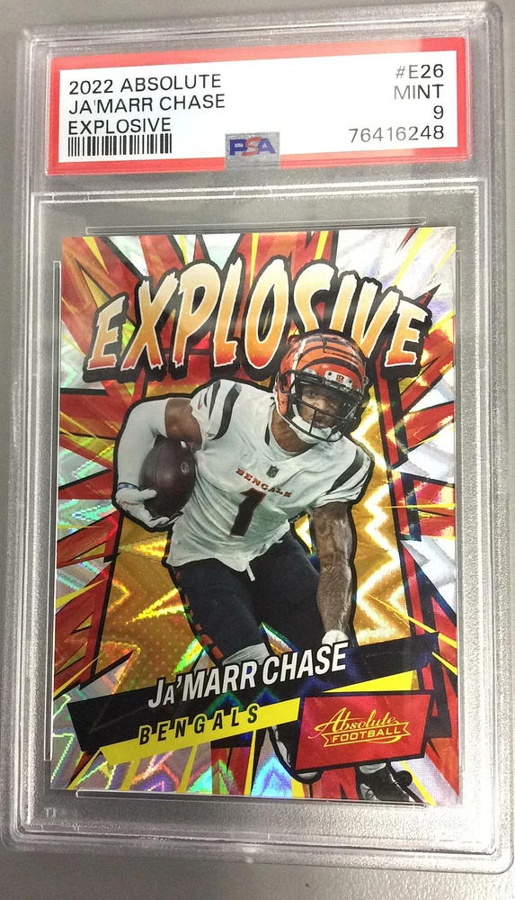 2022 Panini Absolute Explosive E26 Ja'marr Chase PSA 9