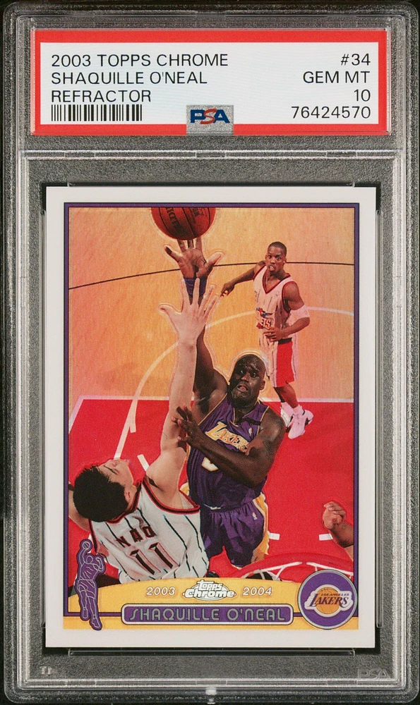 2003 Topps Chrome 34 Shaquille O'neal Refractor PSA 10