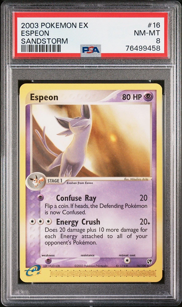 2003 Pokemon Ex Sandstorm 16 Espeon PSA 8