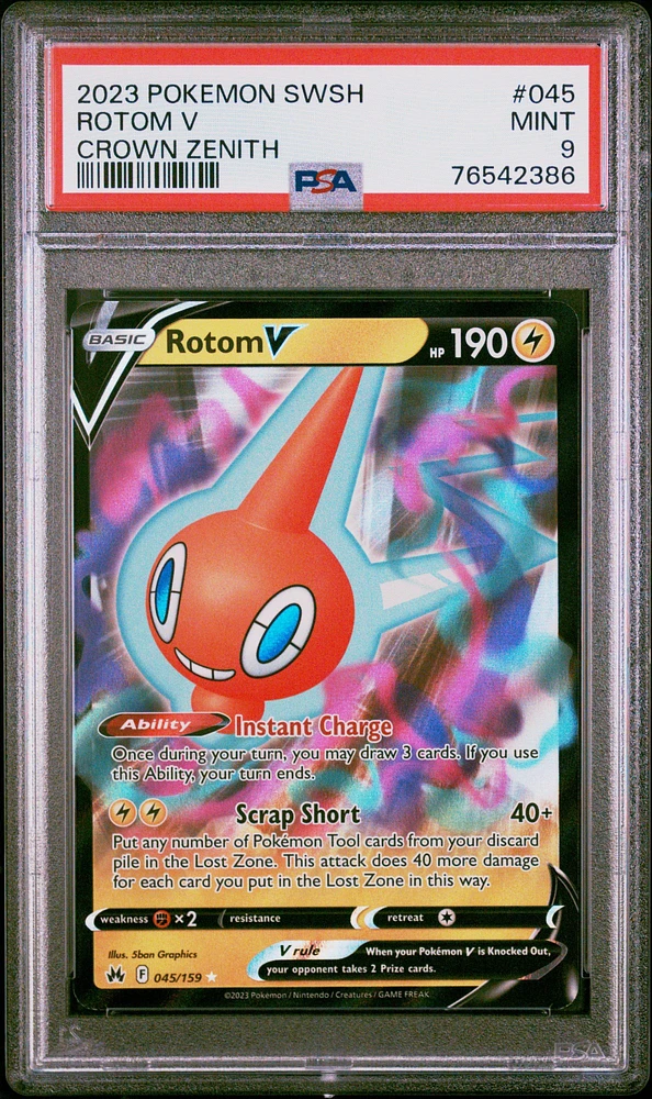 2023 Pokemon Sword And Shield Crown Zenith 045 Rotom V PSA