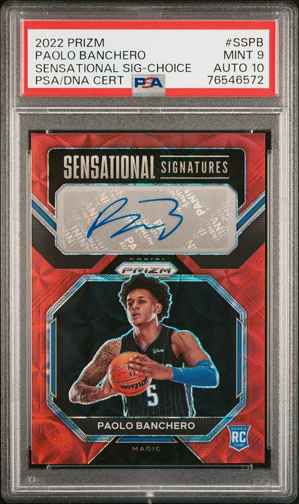 2022 Panini Prizm Sensational Signatures Sspb Paolo Banchero Choice PSA 9