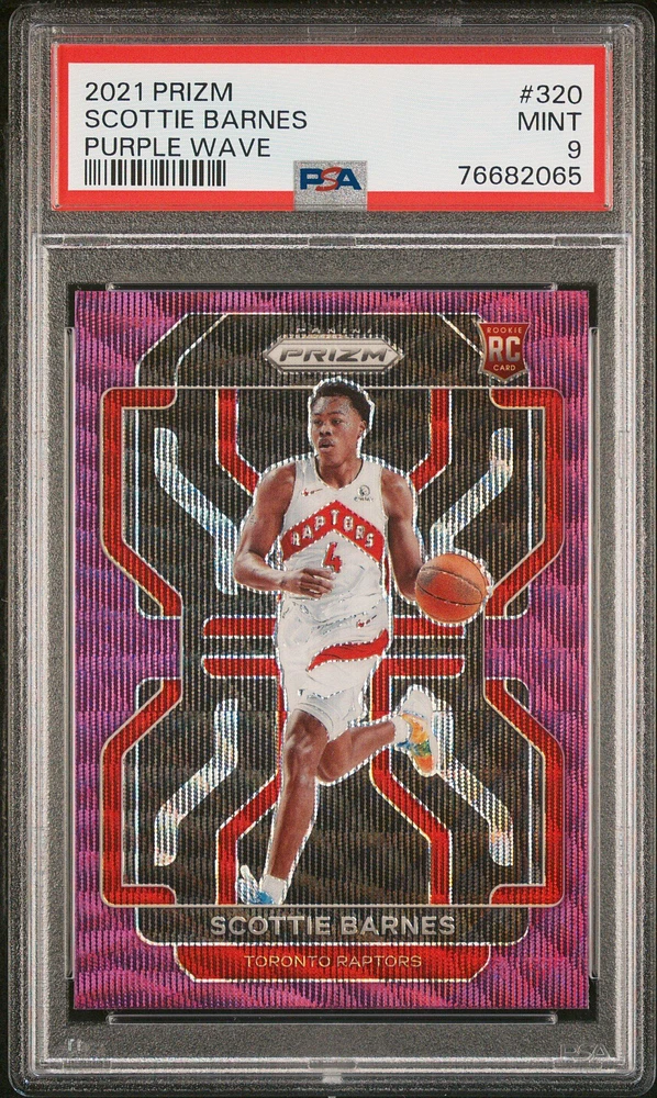 2021 Panini Prizm 320 Scottie Barnes Purple Wave PSA 9