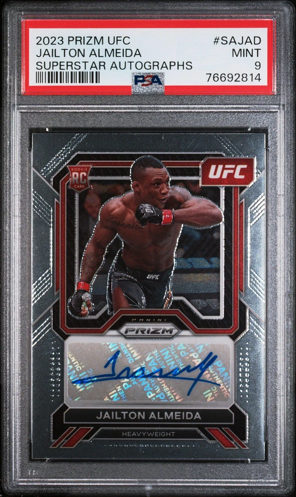 2023 Panini Prizm Ufc Superstar Autographs Sajad Jailton Almeida PSA 9