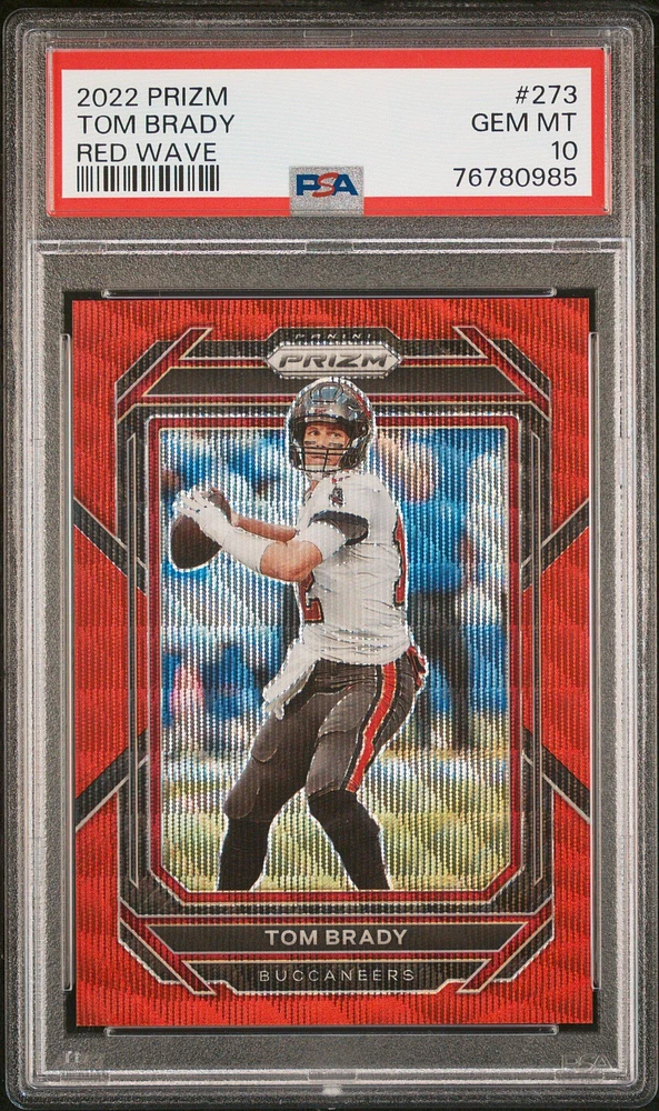 2022 Panini Prizm 273 Tom Brady Red Wave PSA 10
