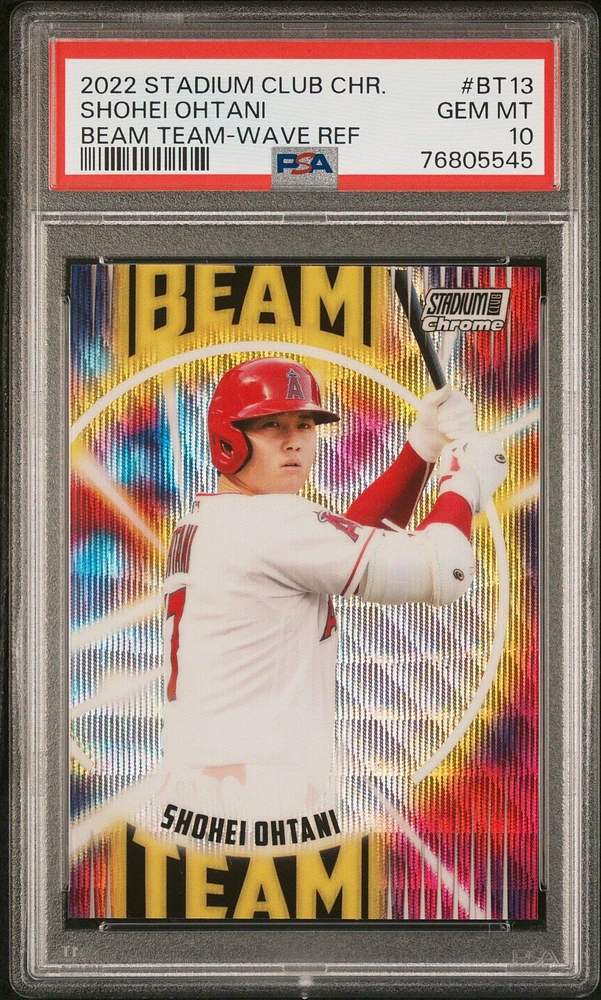 2022 Topps Stadium Club Chrome Beam Team Bt13 Shohei Ohtani Wave Refractor PSA 10