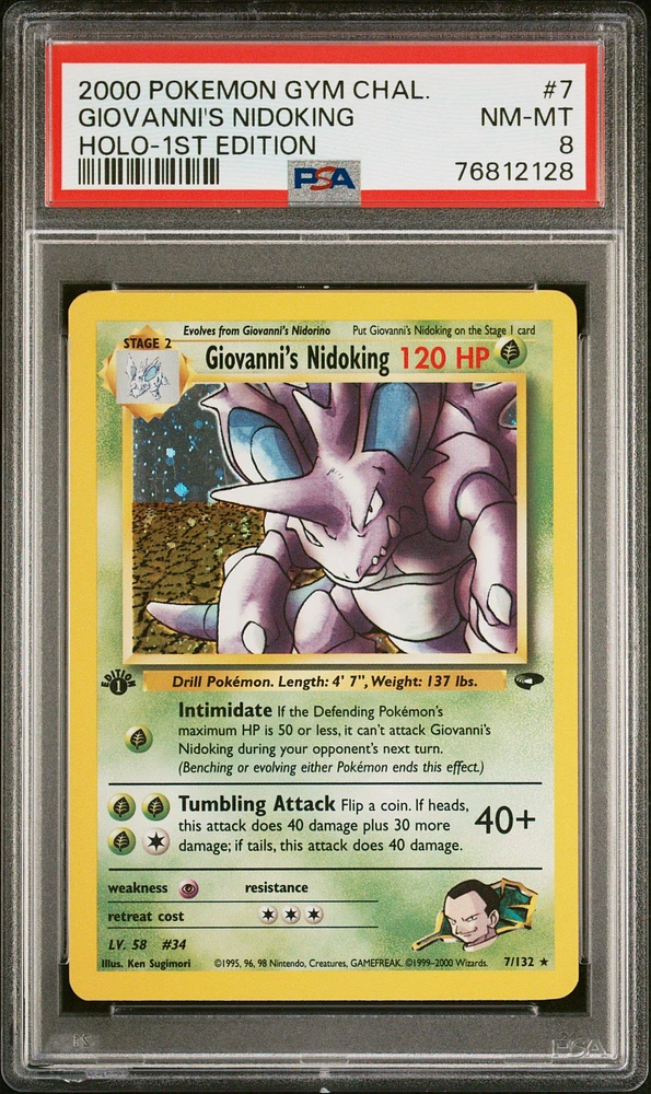 2000 Pokemon Gym Challenge 7 Giovanni's Nidoking PSA 8