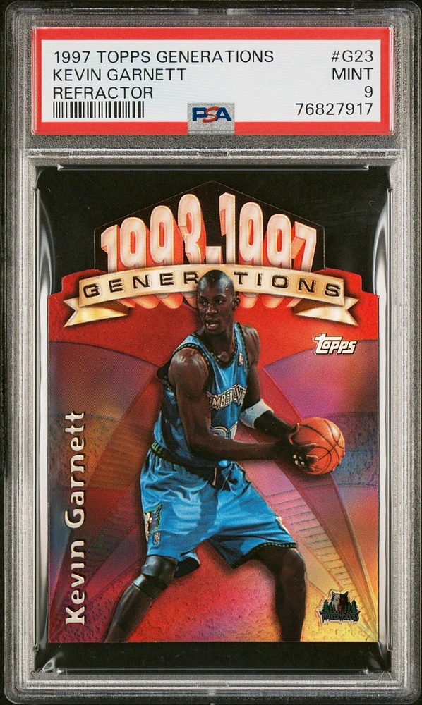 1997 Topps Generations G23 Kevin Garnett Refractor PSA 9