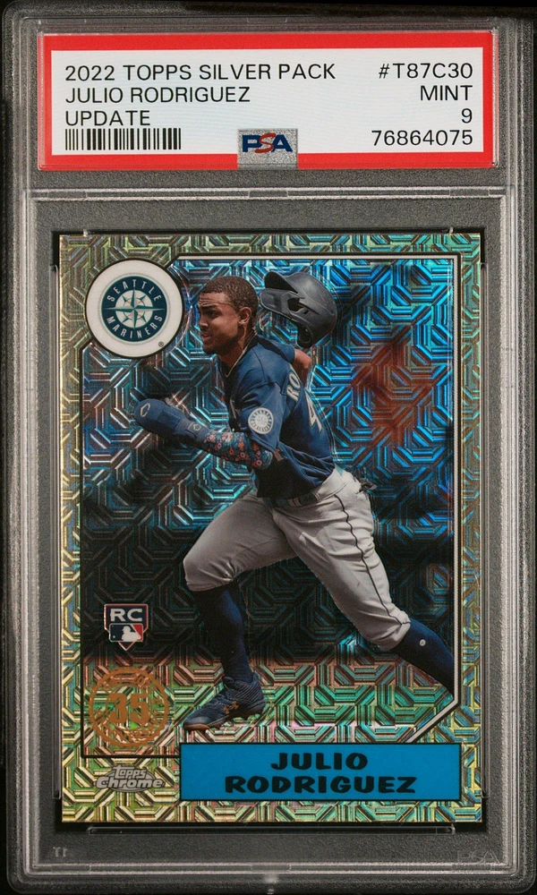 2022 Topps Silver Pack 1987 Chrome Promo T87c30 Julio Rodriguez PSA 9