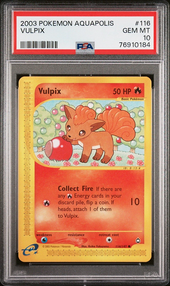 2003 Pokemon Aquapolis 116 Vulpix PSA 10