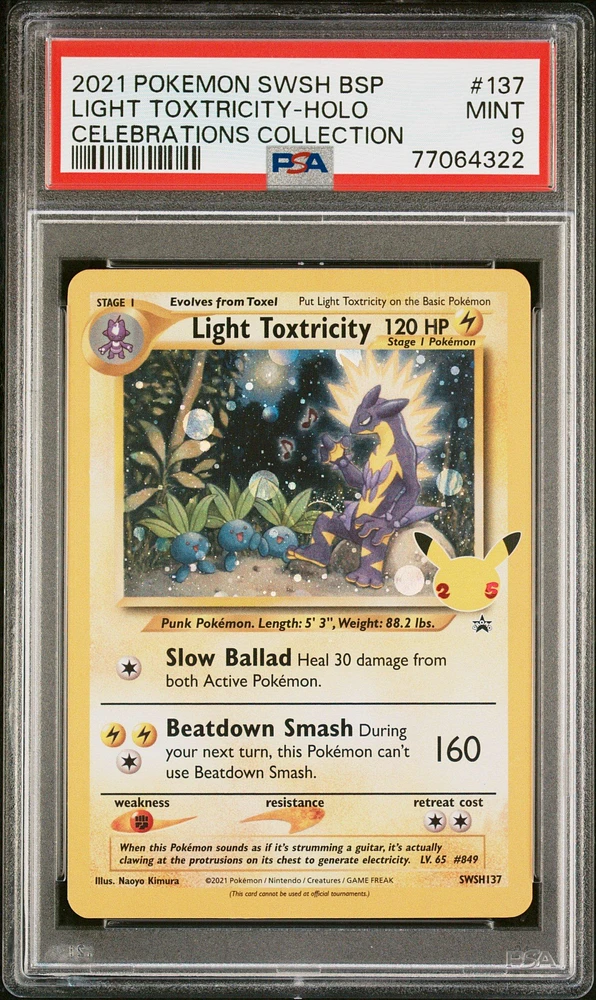 2021 Pokemon Swsh Black Star Promo 137 Light Toxtricity PSA 9