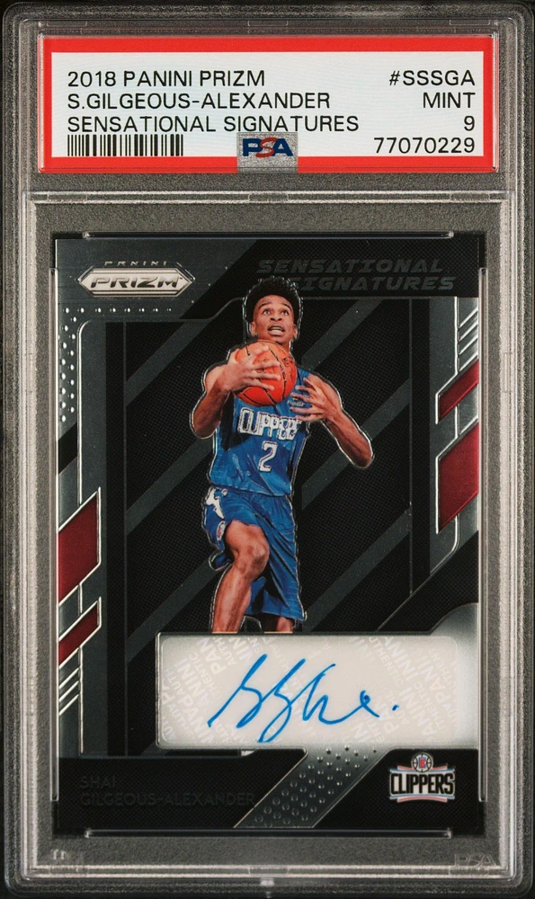 2018 Panini Prizm Sensational Signatures Sssga Shai Gilgeous-alexander PSA 9