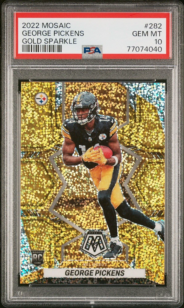 2022 Panini Mosaic 282 George Pickens Gold Sparkle PSA 10