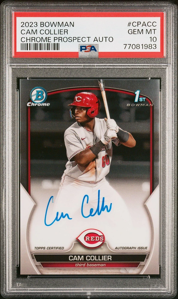 2023 Bowman Chrome Prospect Autographs Cpacc Cam Collier PSA 10