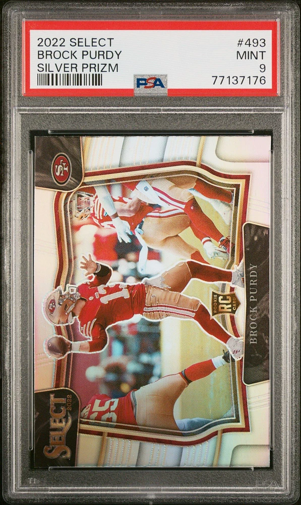 2022 Panini Select 493 Brock Purdy Silver Prizm PSA 9