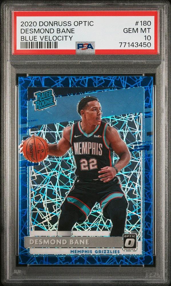 2020 Panini Donruss Optic 180 Desmond Bane Blue Velocity PSA 10