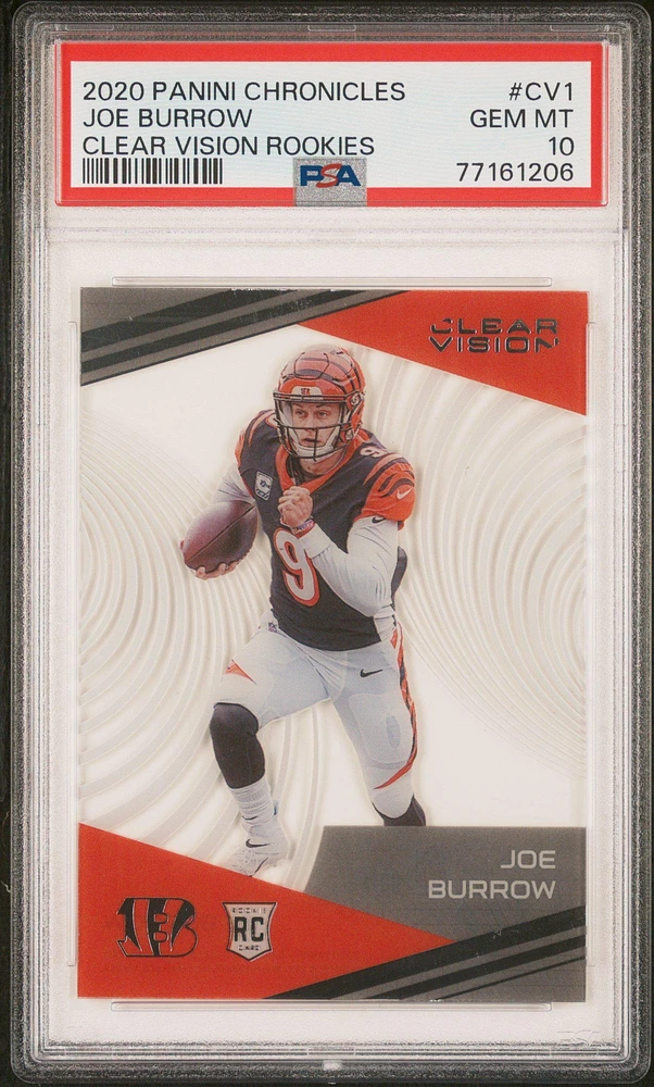 2020 Panini Chronicles Clear Vision Rookies Cv1 Joe Burrow PSA 10