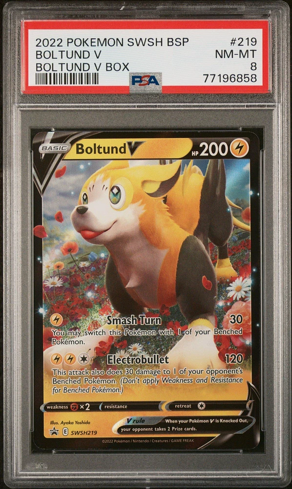 2022 Pokemon Swsh Black Star Promo 219 Boltund V Boltund V Box PSA 8