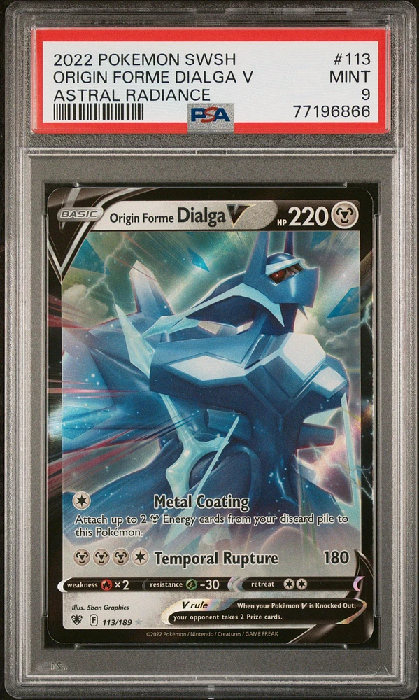2022 Pokemon Sword & Shield Astral Radiance 113 Origin Forme Dialga V PSA 9