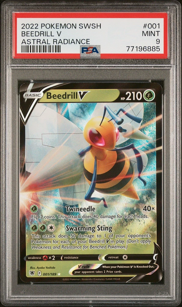 2022 Pokemon Sword & Shield Astral Radiance 001 Beedrill V PSA 9